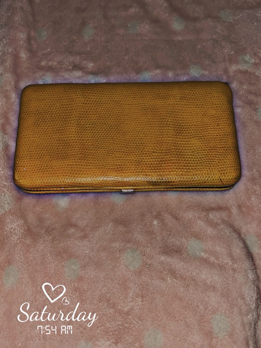 Vintage Textured Mustard Yellow Clutch Wallet